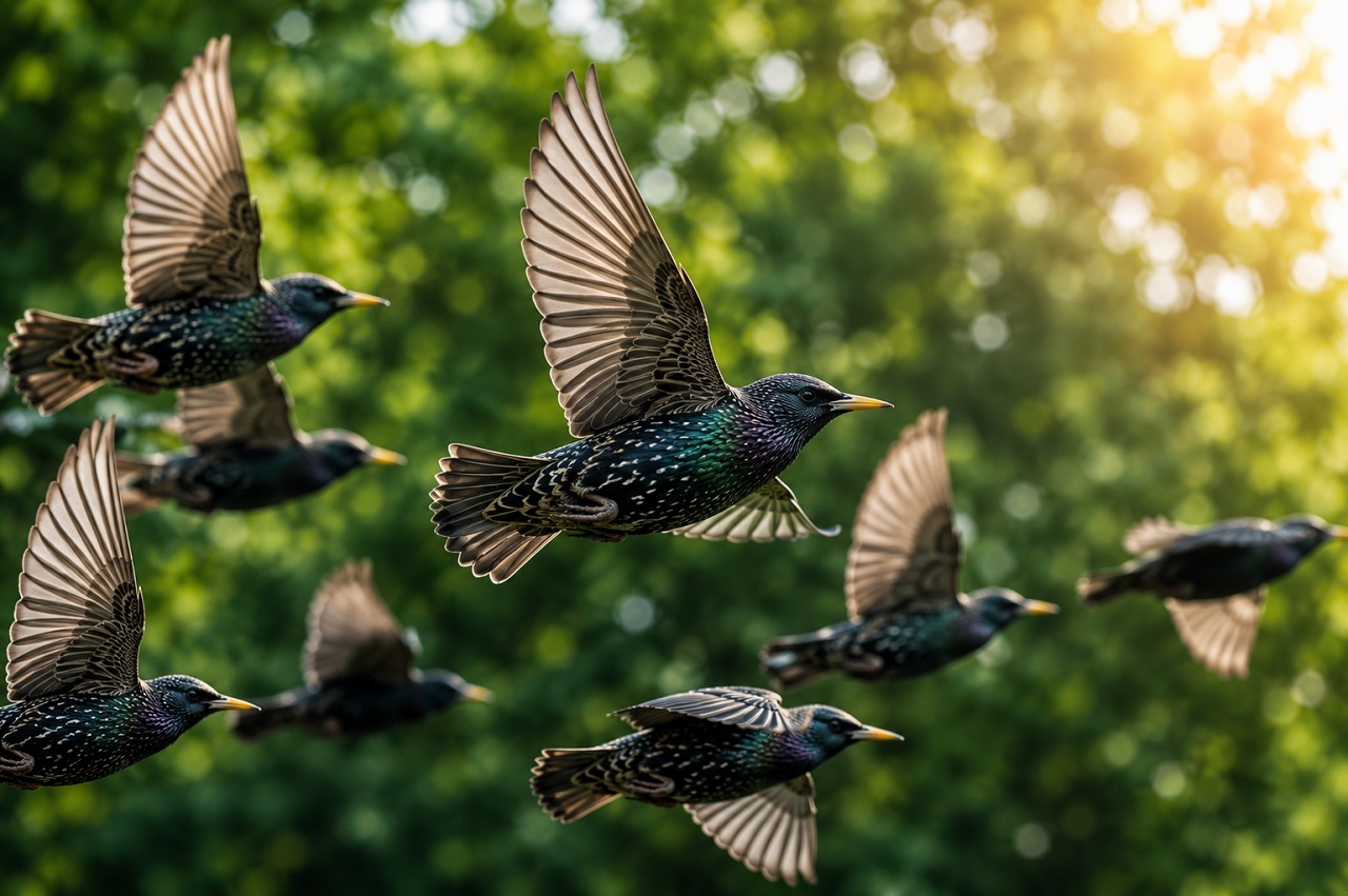 Flock of starlings in flight Work Place Wellbeing Jacqui Collins Wellness